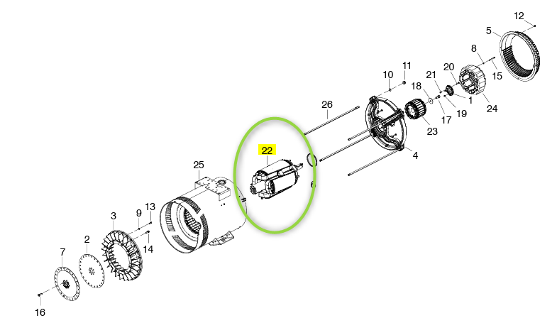 ROTOR ASSEMBLY cod. GM72453